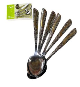 CUBIERTO CUCHARA FINA X6 UND DORADA